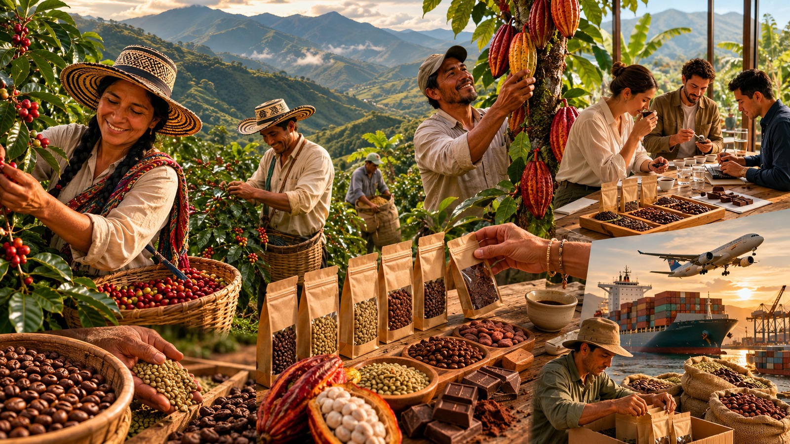 Productores, selección y exportación de café y cacao